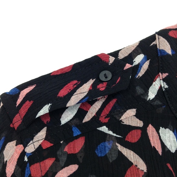 TWO by VINCE CAMUTO Masquerade Print Sheer Blouse - Picture 4 of 8